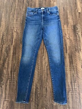MOTHER Skinny Jeans in Blue Wash